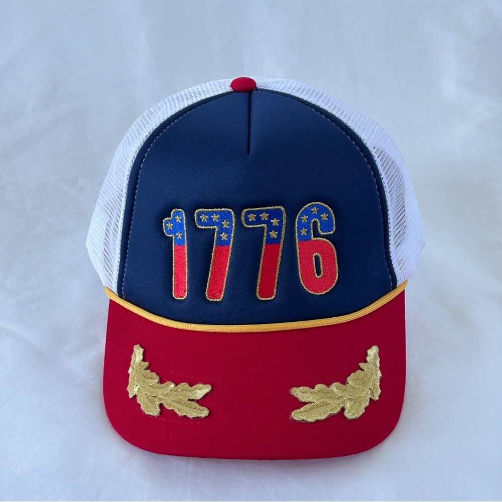 Patriotic 1776 4th Of July Cap Hat Adult Men’s Adjustable SnapBack Trucker Mesh